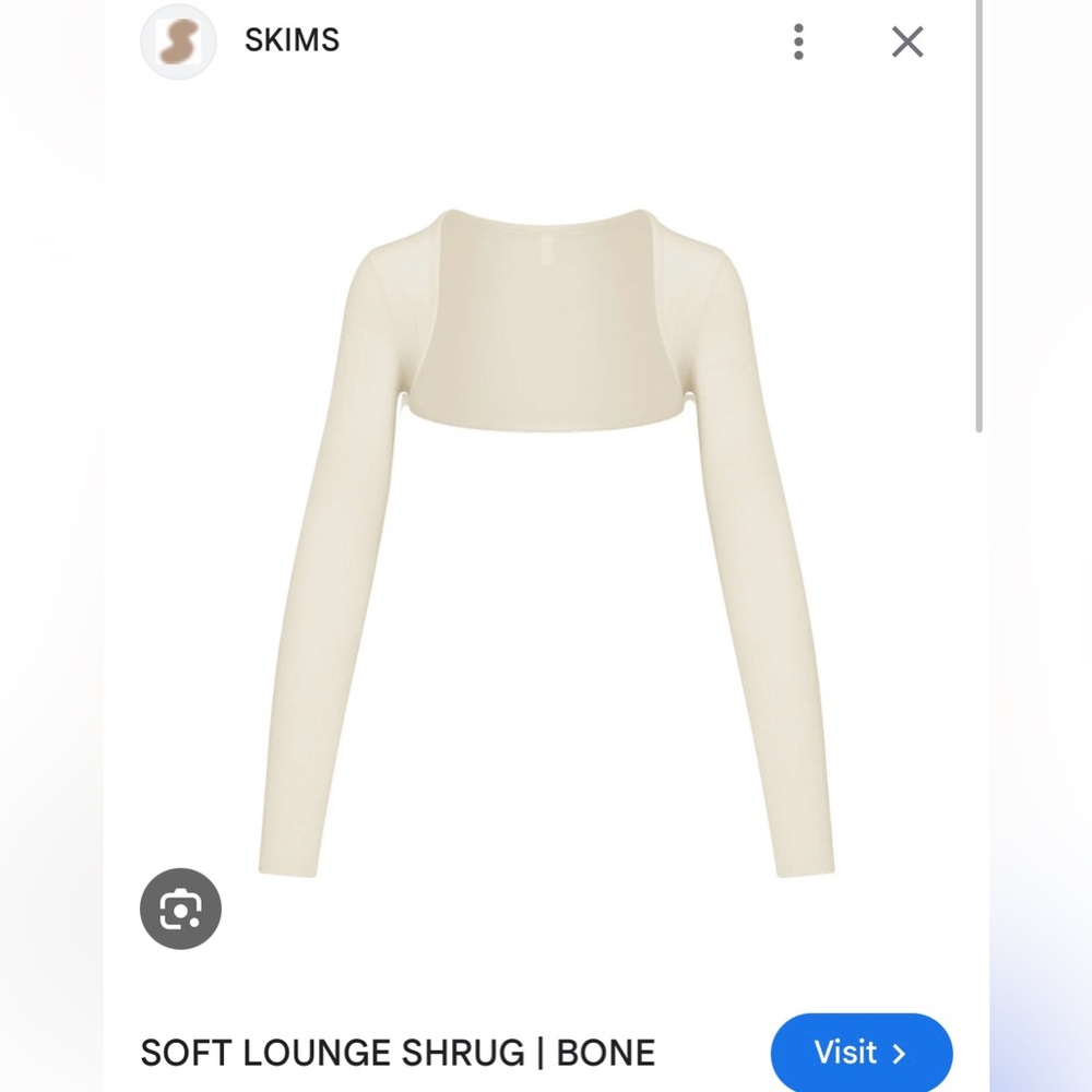 NWT Skims soft lounge shrug in BONE, XS